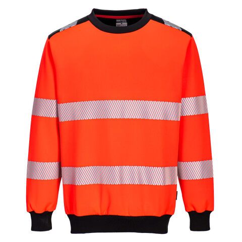 Portwest PW379 Sudadera PW3 de alta visibilidad con cuello redondo Rouge/noir - Talla XXXL