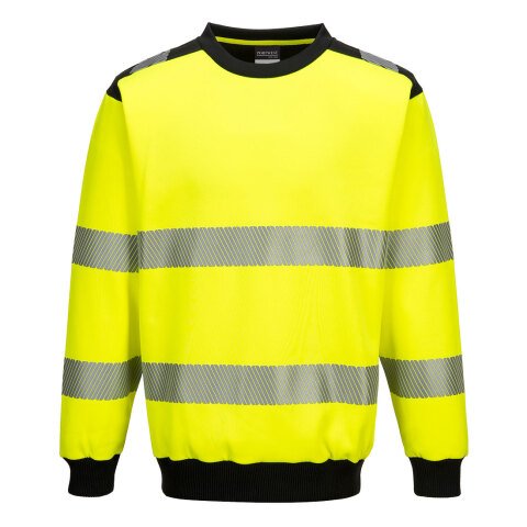 Portwest PW379 Sudadera PW3 de alta visibilidad con cuello redondo Jaune/Noir - Talla XL