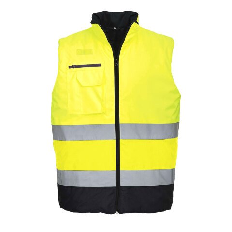 Portwest S267 Chaleco de calor de alta visibilidad Contrast Jaune/Marine - Talla XXXL
