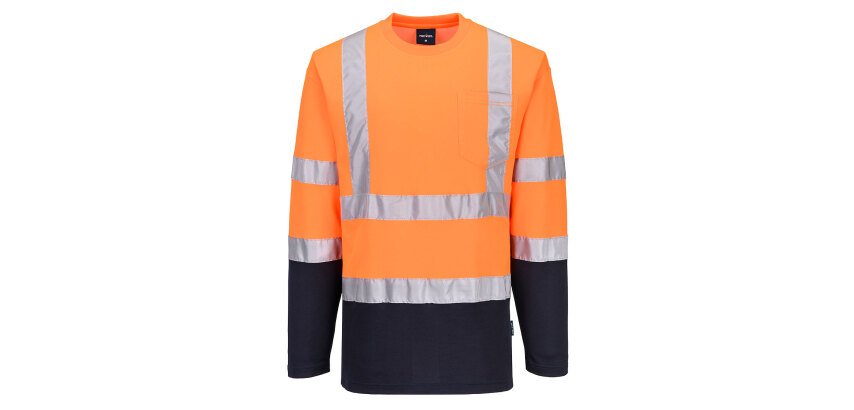 Portwest S280 Camiseta bicolor Cotton Comfort manga larga
