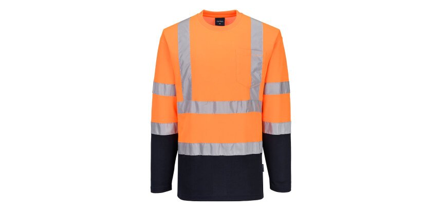 Portwest S280 Two-Tone Long Sleeve Cotton Comfort T-Shirt