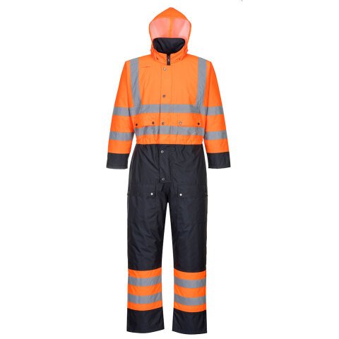 Portwest S485 Mono de alta visibilidad Contrast Winter Orange/Marine - Talla S - Estándar