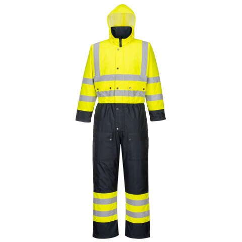Portwest S485 Mono de alta visibilidad Contrast Winter Jaune/Marine - Talla XXL - Estándar