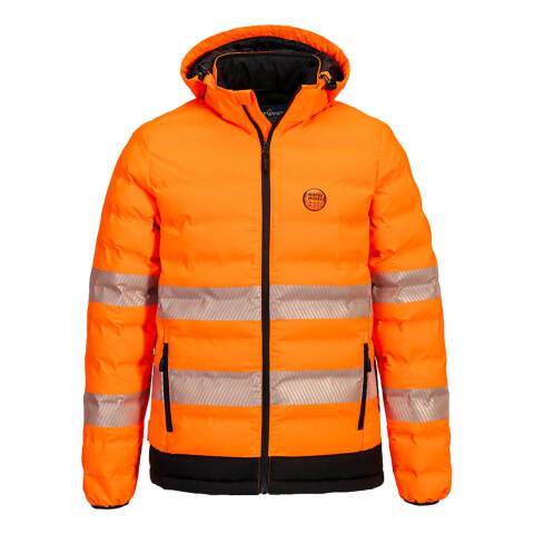 Portwest S548 Chaqueta calefactada de alta visibilidad Ultrasonic Heated Tunnel Orange/Noir - Talla M