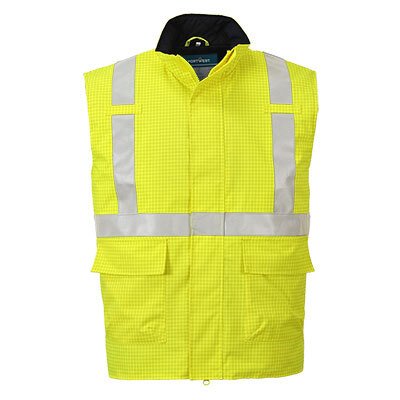 Portwest S776 Chaleco de calor de alta visibilidad, ignífugo y antiestático Bizflame Rain Jaune - Talla XXXL