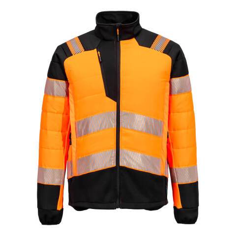 Portwest T170 Chaqueta PW3 Hi-Vis Hybrid Baffle Orange/Noir - Talla M