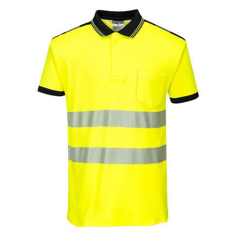 Portwest T180 Polo m/c de alta visibilidad PW3 Jaune/Noir - Talla XXXL