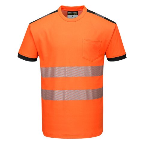 Portwest T181 Camiseta m/c de alta visibilidad PW3 Orange/Noir - Talla XXL