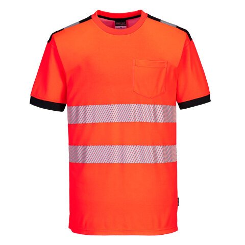 Portwest T181 Camiseta m/c de alta visibilidad PW3 Rouge/noir - Talla XXXL
