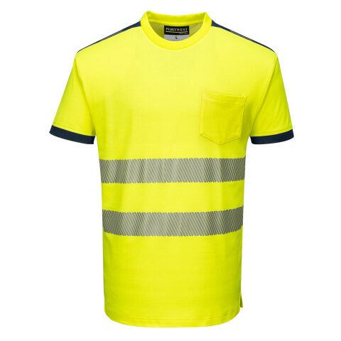 Portwest T181 Camiseta m/c de alta visibilidad PW3 Jaune/Marine - Talla XXL