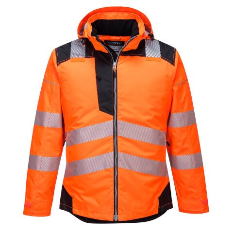 Portwest T400 Chaqueta de invierno de alta visibilidad PW3 Orange/Noir - Talla 6XL