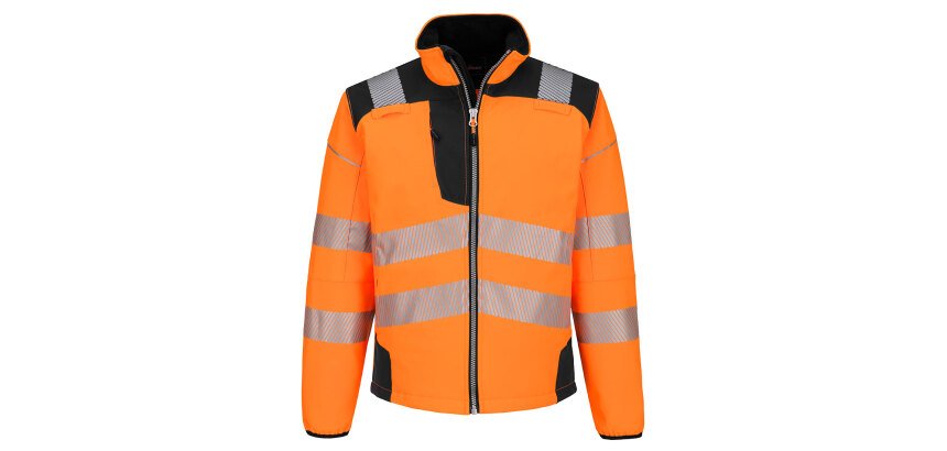 Portwest T402 Softshell Haute-Visibilité PW3 Orange/Noir - Taille XXXL