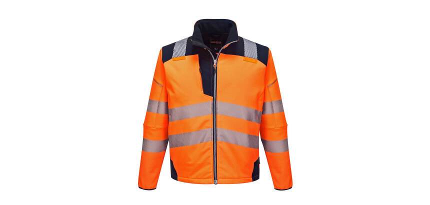 Portwest T402 High-Visibility PW3 Softshell Orange/Navy - Size M