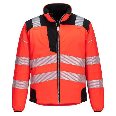 Portwest T402 Softshell Haute-Visibilité PW3 Rouge/noir - Taille XXL
