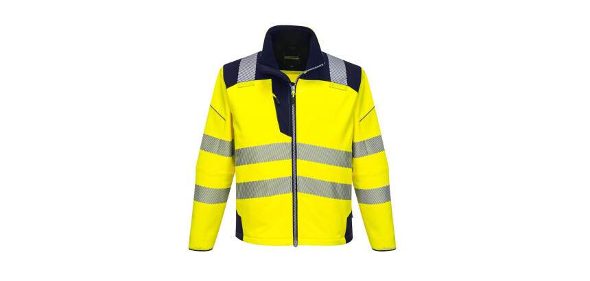 Portwest T402 Softshell Haute-Visibilité PW3 Jaune/Marine - Taille XXL