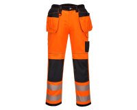Portwest T501 Pantalon HV PW3 poches flottantes Orange/Noir Shor - Taille 38 - Court