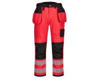 Portwest T501 Pantalon HV PW3 poches flottantes Rouge/noir - Taille 46