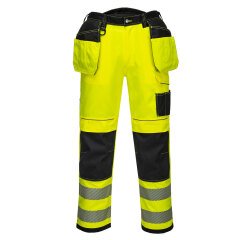 Portwest T501 Pantalon HV PW3 poches flottantes Jaune/Noir Short - Taille 34 - Court
