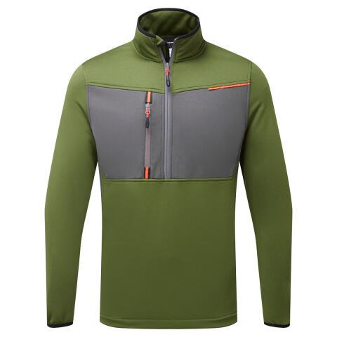 Portwest T755 Forro polar técnico WX3 Half Zip Tech con media cremallera Vert Olive - Talla XXXL