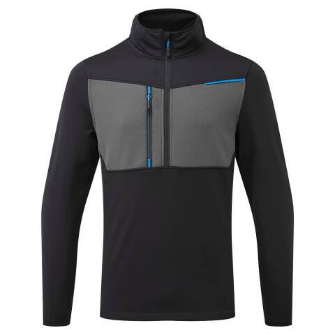 Portwest T755 Forro polar técnico WX3 Half Zip Tech con media cremallera Noir - Talla XXXL
