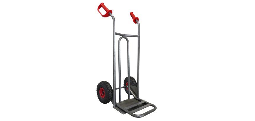 Diable acier incurvé poignée ouverte avec bavette rabattable DVPO-BR – Capacité 250 kg
