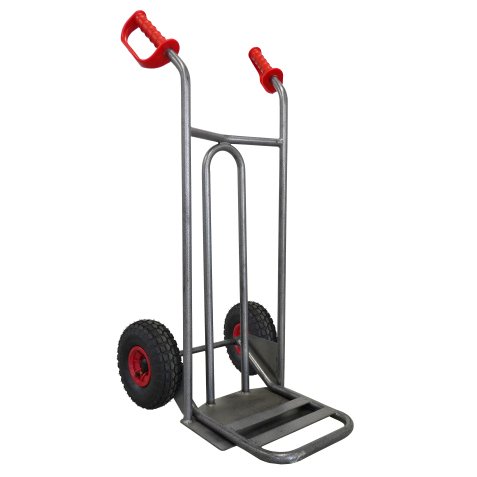 Diable acier incurvé poignée ouverte avec bavette rabattable DVPO-BR – Capacité 250 kg