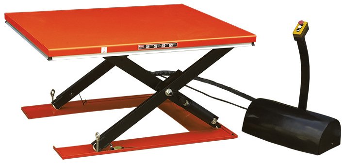 Table élévatrice électrique extra-plate 2000 kg dimensions plateforme 1600 x 1000 mm