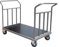 Chariot acier 1200 x 800 mm 2 timons renforcés