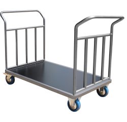 Chariot acier 1200 x 800 mm 2 timons renforcés