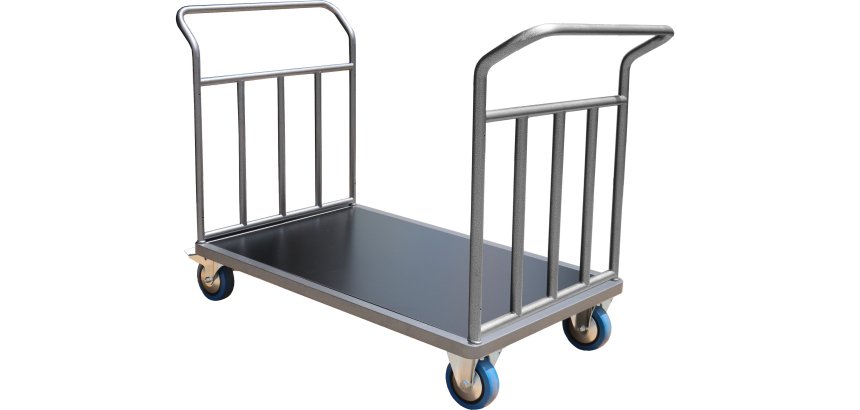 Chariot acier 1200 x 800 mm 2 timons renforcés