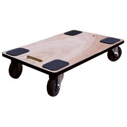 Plateau roulant bois 350 kg 600 x 400 mm roues caoutchouc