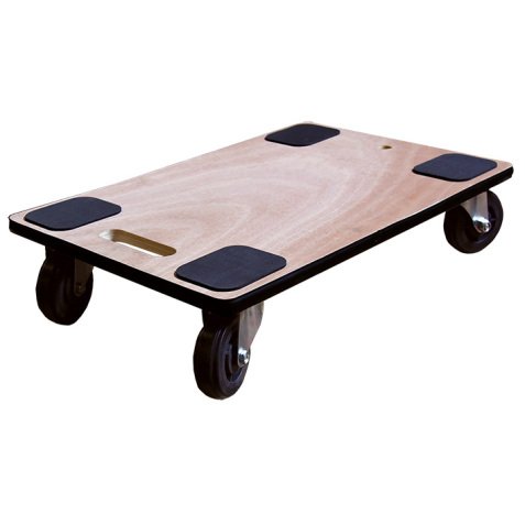 Plateau roulant bois 350 kg 600 x 400 mm roues caoutchouc