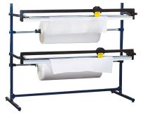 Dérouleur / coupeur pour papier, film à bulle et mousse longueur maxi 1080 mm 2 rouleau