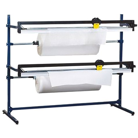 Dérouleur / coupeur pour papier, film à bulle et mousse longueur maxi 1080 mm 2 rouleau