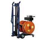 Dévidoir mobile palette pour feuillards PP et PET