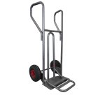 Diable acier incurvé poignée fermée avec bavette rabattable DVPF400-BR – Capacité 400 kg