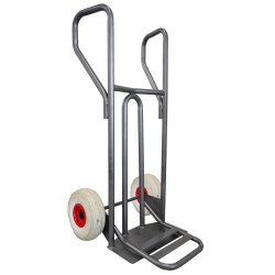 Diable acier incurvé poignée fermée avec bavette rabattable DVPF400-BR – Capacité 400 kg