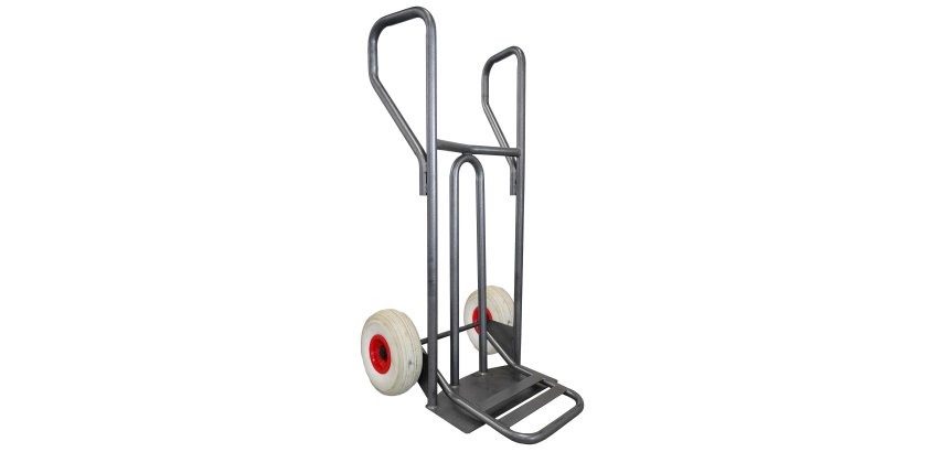 Diable acier incurvé poignée fermée avec bavette rabattable DVPF400-BR – Capacité 400 kg