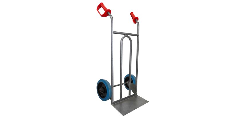 Diable acier droit poignée ouverte 250 kg roues caoutchouc bleu