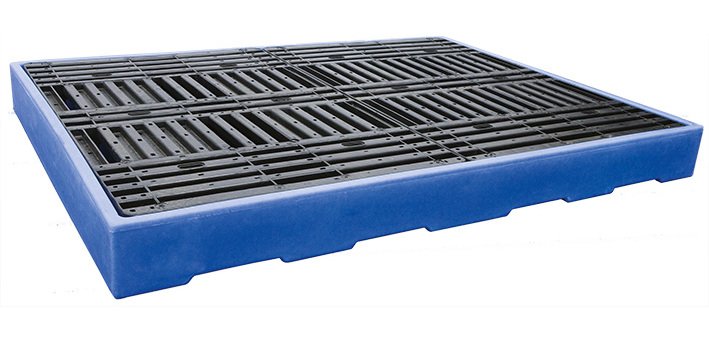 Plancher de rétention polyéthylène charge 2000 kg capacité 300 litres