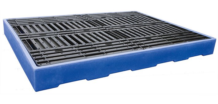 Plancher de rétention polyéthylène charge 2000 kg capacité 300 litres