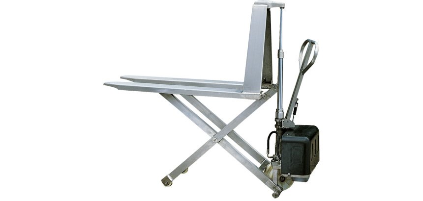 Transpalette électrique haute levée inox 316 1000 kg largeur 560 mm