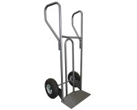 Diable acier tablier incurvé poignée fermée 250 kg roues caoutchouc noir