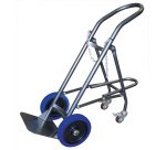 Diable porte 1 bouteille avec béquille escamotable 120 kg roues caoutchouc bleu