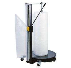 Dérouleur / coupeur pour papier, film à bulle et mousse vertical longueur maxi rouleau 1080 mm