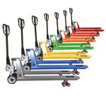 Transpalette manuel premium 2500 kg roues directrices polyamide galet simple polyamide