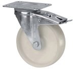 Jeu de roues 2 fixes + 2 pivotantes nylon