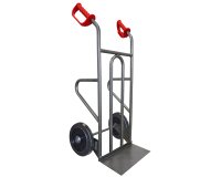 Diable acier droit poignée ouverte chargement vertical et horizontal 250 kg roues caoutchouc noir