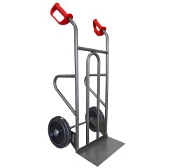 Diable acier droit poignée ouverte chargement vertical et horizontal 250 kg roues caoutchouc noir