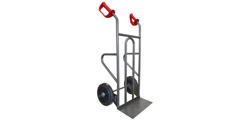 Diable acier droit poignée ouverte chargement vertical et horizontal 250 kg roues caoutchouc noir